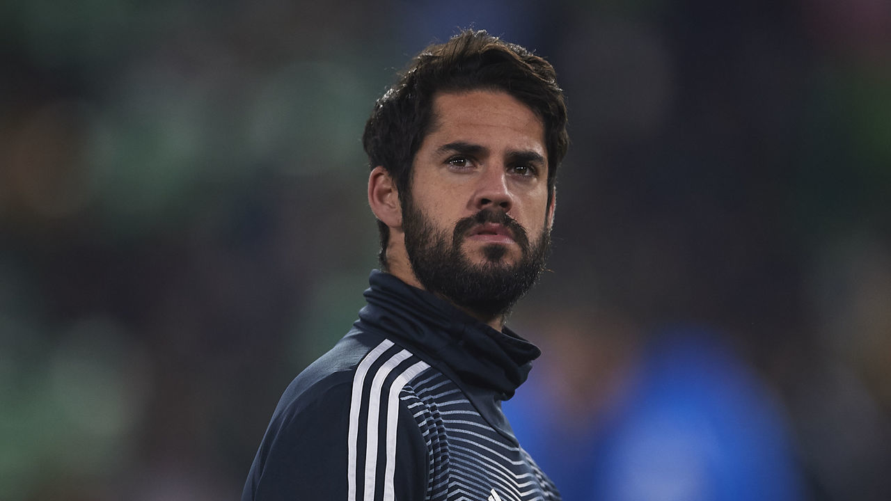 SEVILLE, SPAIN - JANUARY 13: Isco Alarcon of Real Madrid CF looks on during the La Liga match between Real Betis Balompie and Real Madrid CF at Estadio Benito Villamarin on January 13, 2019 in Seville, Spain.