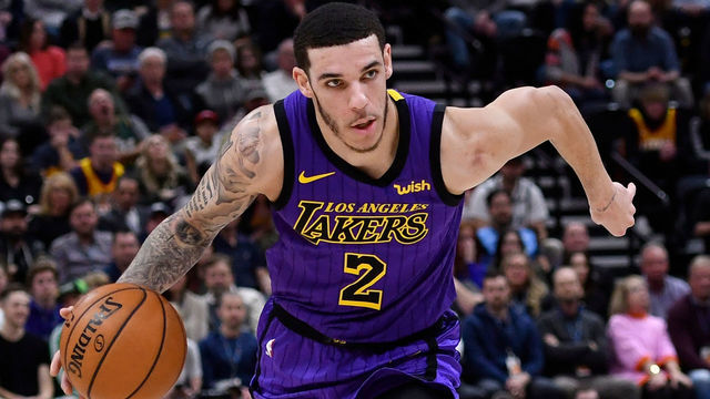 SALT LAKE CITY, UT - JANUARY 11: Lonzo Ball #2 of the Los Angeles Lakers drives towards the basket in the first half of a NBA game against the Utah Jazz at Vivint Smart Home Arena on January 11, 2019 in Salt Lake City, Utah.