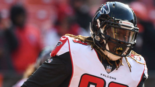 CLEVELAND, OH - NOVEMBER 11, 2018: Defensive end Takkarist McKinley #98 of the Atlanta Falcons on the field prior to a game against the Cleveland Browns on November 11, 2018 at FirstEnergy Stadium in Cleveland, Ohio. Cleveland won 28-16. (Photo by: 2018 Nick Cammett/Diamond Images/Getty Images)
