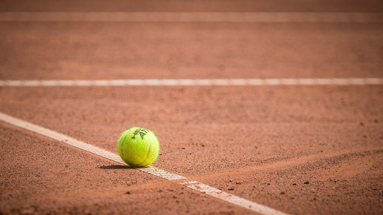 Tennis ball during Warsaw - ITF Womens Circuit Tenis Tournament 2018 in Warsaw, Poland, on August 10, 2018.