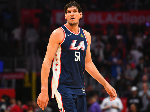 LOS ANGELES, CA - DECEMBER 22: Los Angeles Clippers Center Boban Marjanovic (51) looks on during a NBA game between the Denver Nuggets and the Los Angeles Clippers on December 22, 2018 at STAPLES Center in Los Angeles, CA.