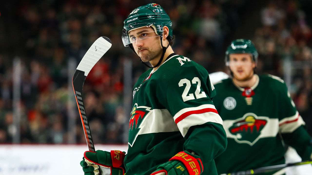 ST. PAUL, MN - JANUARY 15: Nino Niederreiter #22 of the Minnesota Wild celebrates after scoring in the second period against the Los Angeles Kings at Xcel Energy Center on January 15, 2019 in St. Paul, Minnesota.