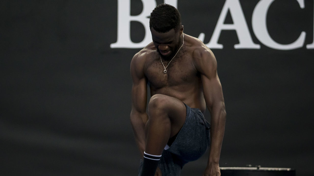 MELBOURNE, AUSTRALIA - JANUARY 18 : Frances Tiafoe of United States celebrates during day 5 of the Australian Open on January 18 2019, at Melbourne Park in Melbourne, Australia.