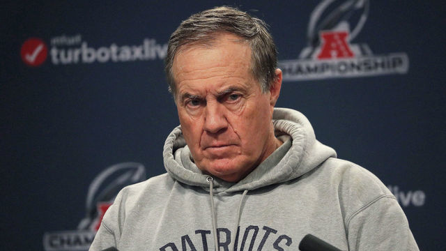 FOXBOROUGH, MA - JANUARY 16: New England Patriots head coach Bill Belichick attends his morning media availability session ahead of New England Patriots practice at Gillette Stadium in Foxborough, MA on Jan. 16, 2019.