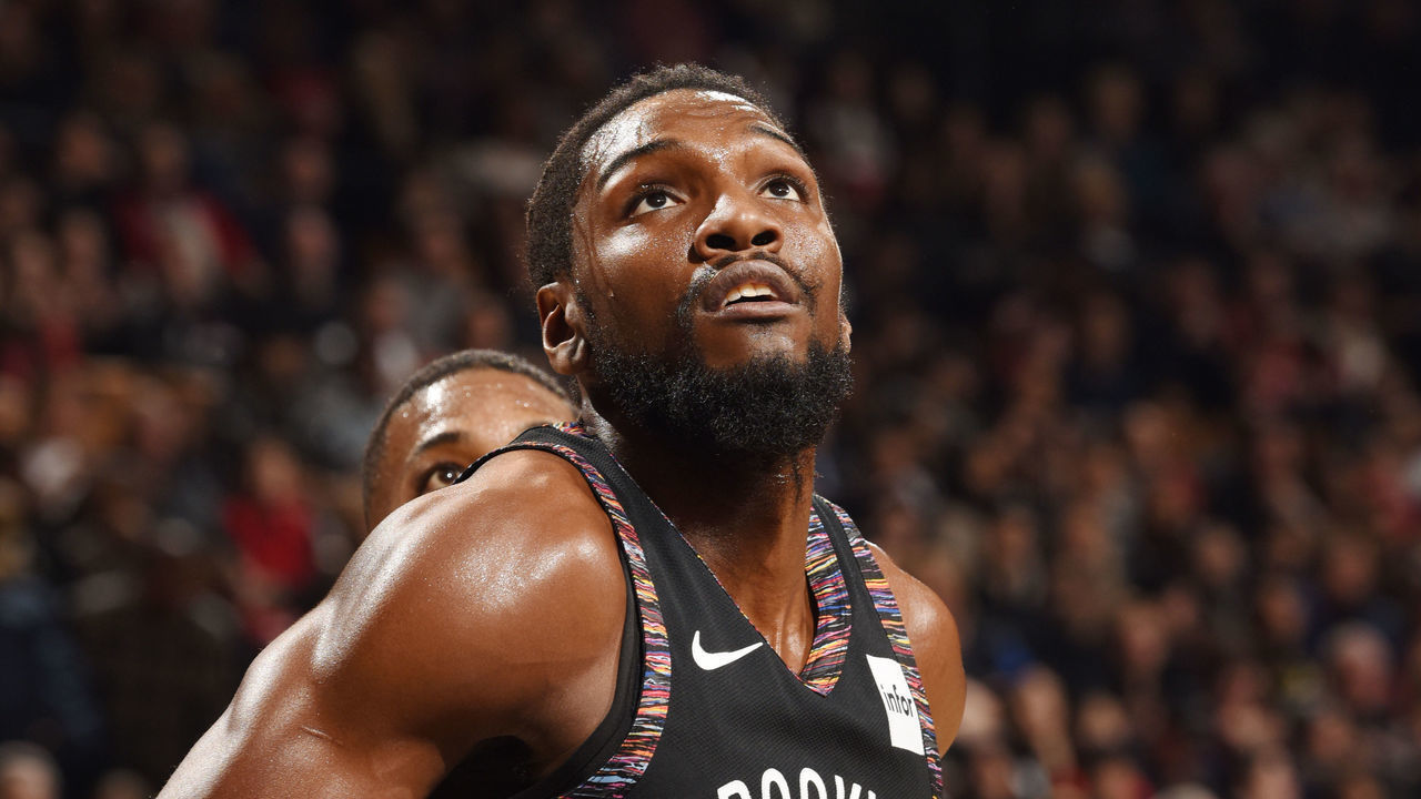 TORONTO, CANADA - JANUARY 11: Kenneth Faried #35 of the Brooklyn Nets looks on during the game against the Toronto Raptors on January 11, 2019 at the Scotiabank Arena in Toronto, Ontario, Canada. Mandatory Copyright Notice: Copyright 2019 NBAE