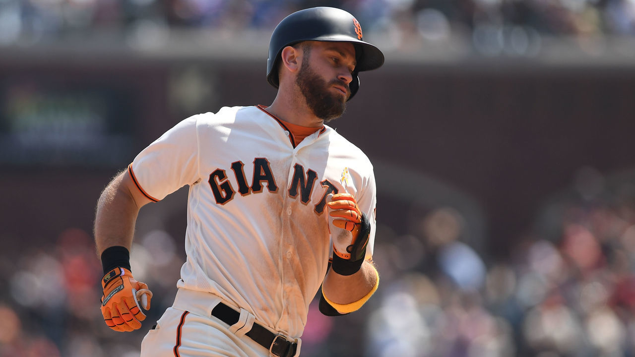 SAN FRANCISCO, CA - SEPTEMBER 01: Evan Longoria #10 of the San Francisco Giants runs the bases after hitting a homerun against the New York Mets in the fourth inning of their MLB game at AT&T Park on September 1, 2018 in San Francisco, California.