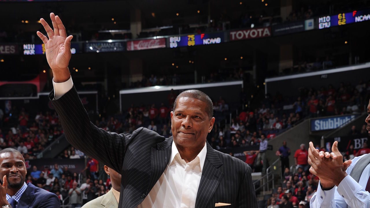 LOS ANGELES, CA - MARCH 09: Former Los Angeles Clippers Marques Johnson gets introduced during Ralph Lawler night at halftime of the game between the Minnesota Timberwolves and Los Angeles Clippers at STAPLES Center on March 9, 2015 in Los Angeles, California. NOTE TO USER: User expressly acknowledges and agrees that, by downloading and/or using this Photograph, user is consenting to the terms and conditions of the Getty Images License Agreement. Mandatory Copyright Notice: Copyright 2015 NBAE