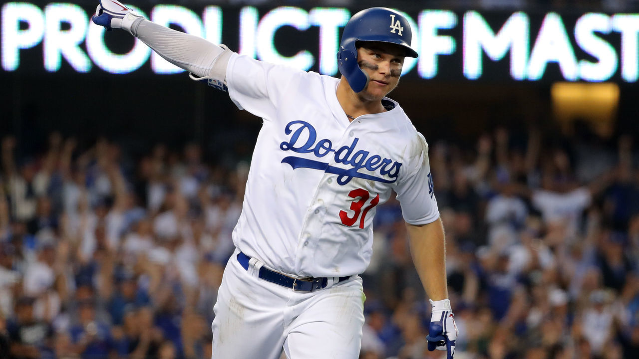 LOS ANGELES, CA - OCTOBER 26: Joc Pederson #31 of the Los Angeles Dodgers rounds the bases after hitting a solo home run in the third inning during Game 3 of the 2018 World Series against the Boston Red Sox at Dodger Stadium on Friday, October 26, 2018 in Los Angeles, California.