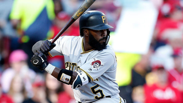 CINCINNATI, OH - SEPTEMBER 29: Josh Harrison #5 of the Pittsburgh Pirates takes an at bat during the game against the Cincinnati Reds at Great American Ball Park on September 29, 2018 in Cincinnati, Ohio. Cincinnati defeated Pittsburgh 3-0.