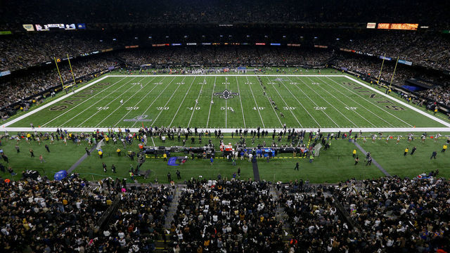 NEW ORLEANS, LOUISIANA - JANUARY 20: The New Orleans Saints kickoff to the Los Angeles Rams during the first quarter in the NFC Championship game at the Mercedes-Benz Superdome on January 20, 2019 in New Orleans, Louisiana.