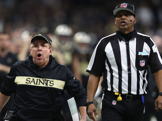 NEW ORLEANS, LOUISIANA - JANUARY 20: Head coach Sean Payton of the New Orleans Saints reacts against the Los Angeles Rams during the fourth quarter in the NFC Championship game at the Mercedes-Benz Superdome on January 20, 2019 in New Orleans, Louisiana.