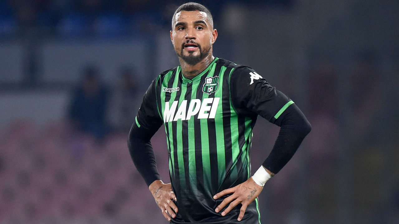 Kevin-Prince Boateng of US Sassuolo during the Coppa Italia match between SSC Napoli and US Sassuolo at Stadio San Paolo Naples Italy on 13 January 2019. (Photo Franco Romano/Nurphoto)