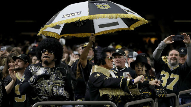 NEW ORLEANS, LOUISIANA - JANUARY 20: New Orleans Saints fans cheer in the NFC Championship game between the Los Angeles Rams and the New Orleans Saints at the Mercedes-Benz Superdome on January 20, 2019 in New Orleans, Louisiana.