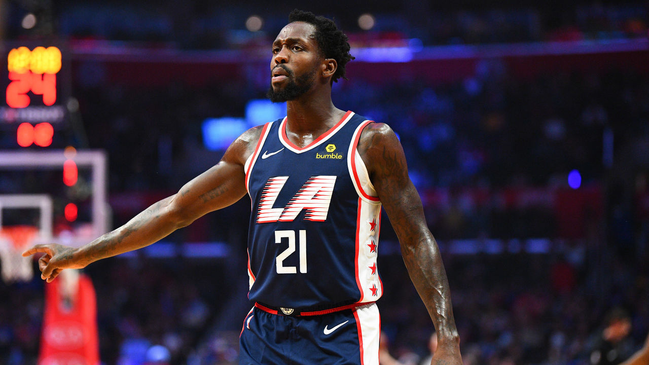 LOS ANGELES, CA - DECEMBER 22: Los Angeles Clippers Guard Patrick Beverley (21) looks on during a NBA game between the Denver Nuggets and the Los Angeles Clippers on December 22, 2018 at STAPLES Center in Los Angeles, CA.