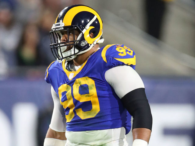 Download Los Angeles Rams Aaron Donald Jersey Number 99. Wallpaper