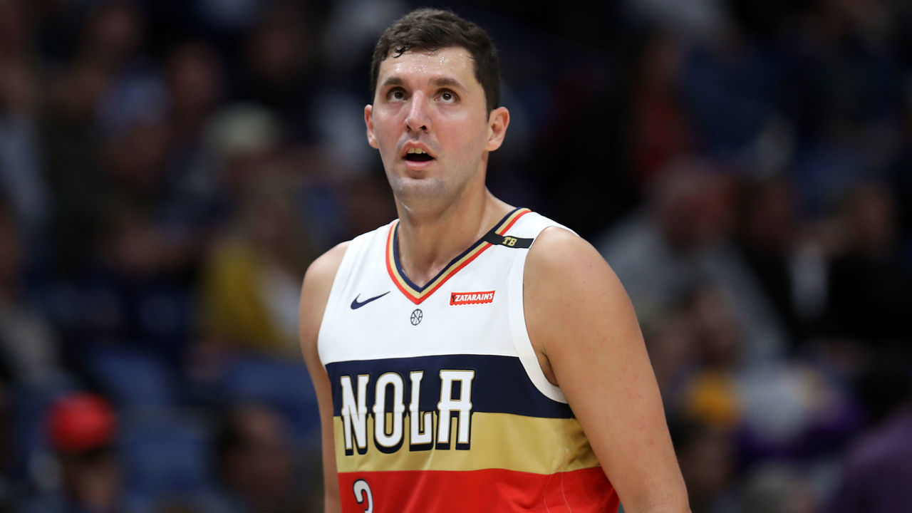 NEW ORLEANS, LOUISIANA - JANUARY 09: Nikola Mirotic #3 of the New Orleans Pelicans looks on against the Cleveland Cavaliers at Smoothie King Center on January 09, 2019 in New Orleans, Louisiana.