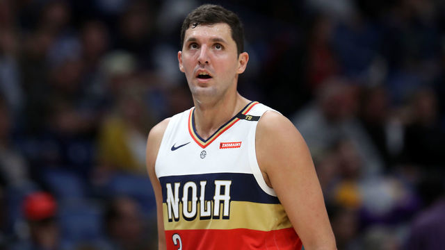 NEW ORLEANS, LOUISIANA - JANUARY 09: Nikola Mirotic #3 of the New Orleans Pelicans looks on against the Cleveland Cavaliers at Smoothie King Center on January 09, 2019 in New Orleans, Louisiana.