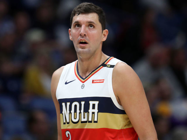 NEW ORLEANS, LOUISIANA - JANUARY 09: Nikola Mirotic #3 of the New Orleans Pelicans looks on against the Cleveland Cavaliers at Smoothie King Center on January 09, 2019 in New Orleans, Louisiana.