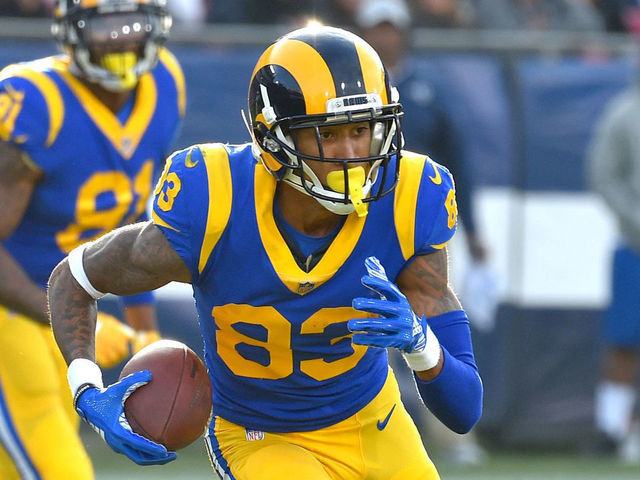LOS ANGELES, CA - DECEMBER 30: Los Angeles Rams wide receiver Josh Reynolds (83) runs after a catch in Los Angeles on Sunday, Dec. 30, 2018.