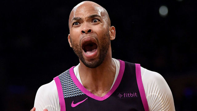 LOS ANGELES, CALIFORNIA - JANUARY 24: Taj Gibson #67 of the Minnesota Timberwolves reacts to a loss of possession during a 120-105 win over the Los Angeles Lakers at Staples Center on January 24, 2019 in Los Angeles, California.