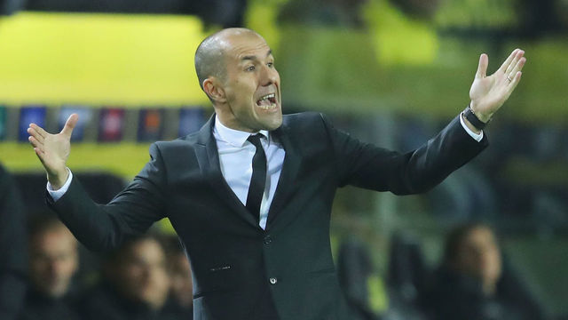 DORTMUND, GERMANY - OCTOBER 03: Leonardo Jardim, Manager of Monaco reacts during the Group A match of the UEFA Champions League between Borussia Dortmund and AS Monaco at Signal Iduna Park on October 3, 2018 in Dortmund, Germany.
