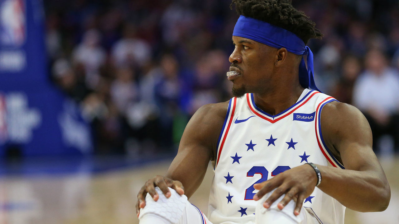 PHILADELPHIA, PA - JANUARY 19: Jimmy Butler #23 of the Philadelphia 76ers in action against the Oklahoma City Thunder during a game at Wells Fargo Center on January 19, 2019 in Philadelphia, Pennsylvania. The Thunder defeated the Sixers 117-115.