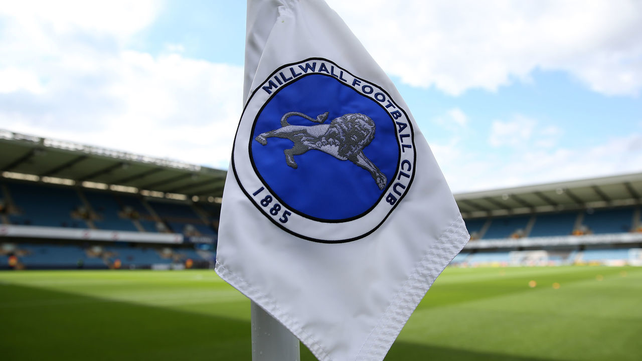 16th September 2017, The Den, London, England; EFL Championship football, Millwall versus Leeds United; General view of one of the Millwall corner flags inside The Den Stadium