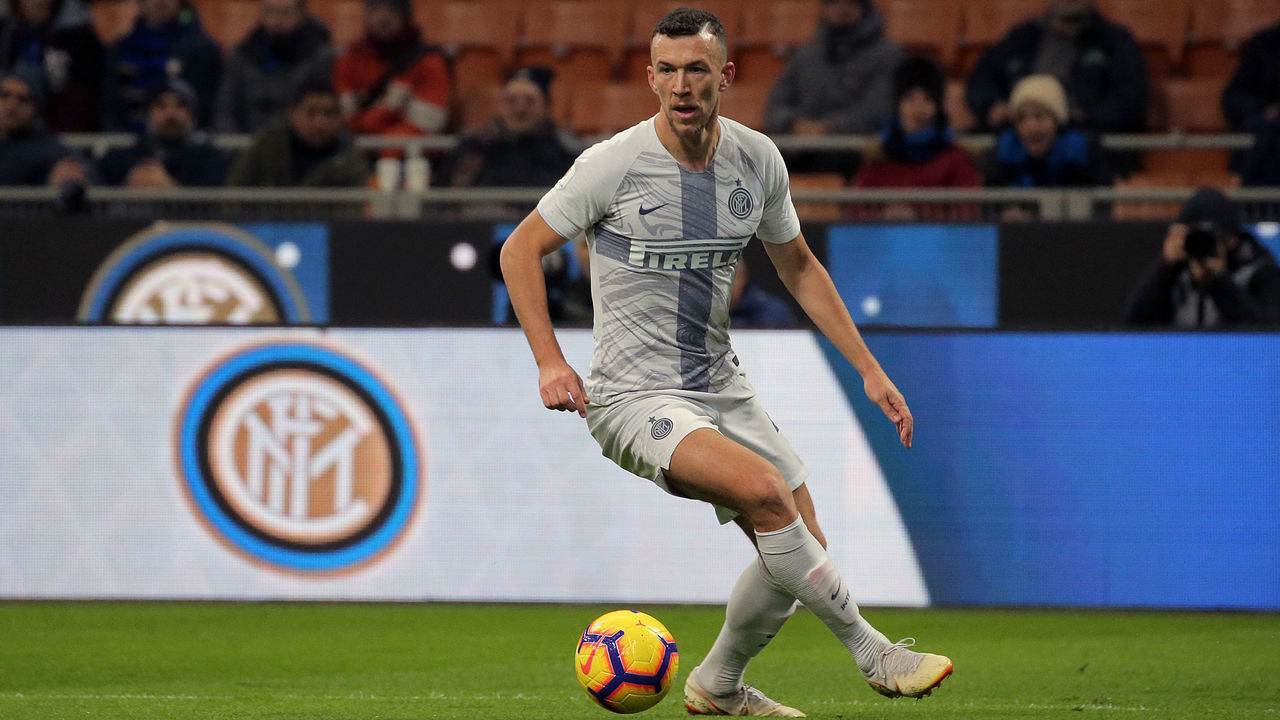 Ivan Perisic #44 of FC Internazionale Milano in action during the Coppa Italia match between FC Internazionale and Benevento Calcio at Stadio Giuseppe Meazza on January 13, 2019 in Milan, Italy.