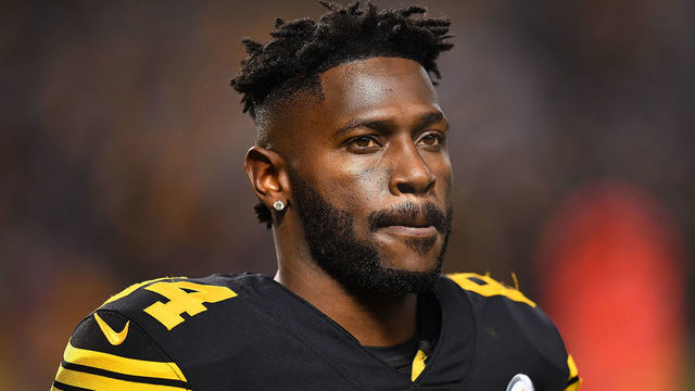 PITTSBURGH, PA - DECEMBER 16: Antonio Brown #84 of the Pittsburgh Steelers looks on during the game against the New England Patriots at Heinz Field on December 16, 2018 in Pittsburgh, Pennsylvania.