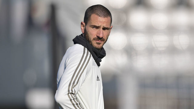 TURIN, ITALY - JANUARY 24: Juventus player Leonardo Bonucci during a training session at JTC on January 24, 2019 in Turin, Italy.