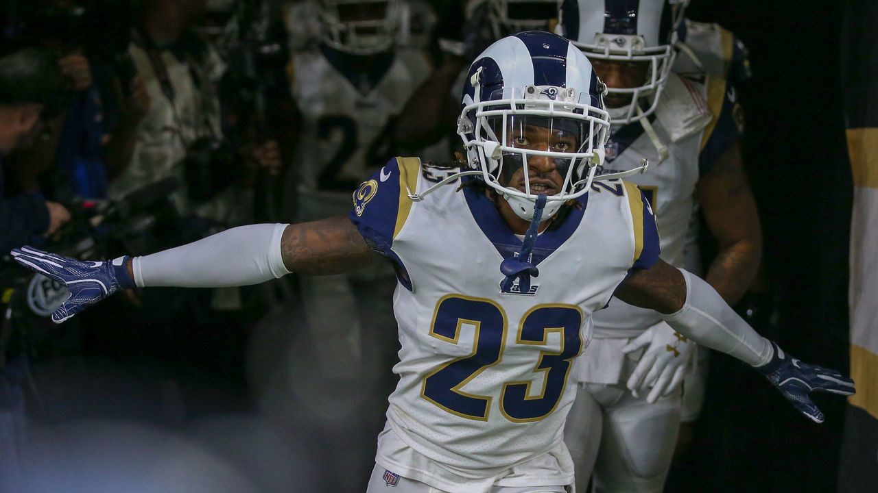NEW ORLEANS, LA - JANUARY 20: Los Angeles Rams defensive back Nickell Robey-Coleman (23) coming out of the tunnel of the Mercedes-Benz Superdome before the NFC Championship Football game between the Los Angeles Rams and the New Orleans Saints on January 20, 2019 at the Mercedes-Benz Superdome in New Orleans, LA.