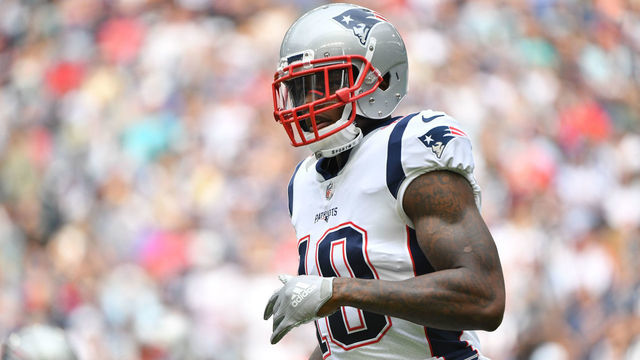 MIAMI, FL - DECEMBER 09: Josh Gordon #10 of the New England Patriots warms up before the game against the Miami Dolphins at Hard Rock Stadium on December 9, 2018 in Miami, Florida.