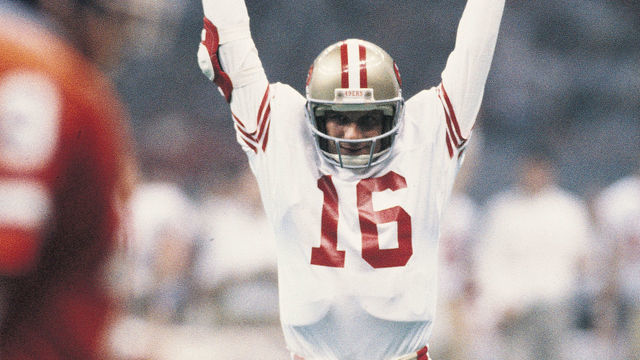 Jan 28, 1980 - Miami, Florida, USA - San Francisco 49ers JOE MONTANA, celebration against Denver Broncos in Super Bowl 24 at the Louisiana Superdome.