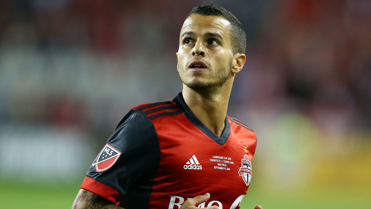 TORONTO, ON - SEPTEMBER 19: Sebastian Giovinco #10 of Toronto FC looks on during the first half of the 2018 Campeones Cup Final against Tigres UANL at BMO Field on September 19, 2018 in Toronto, Canada.