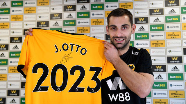 WOLVERHAMPTON, ENGLAND - JANUARY 31: Wolves announce the Permanent signing of Jonny Castro Otto at the Sir Jack Hayward Training Ground on January 31, 2019 in Wolverhampton, England.