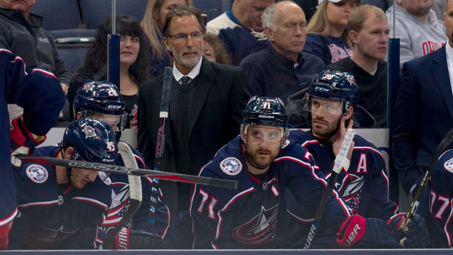 COLUMBUS, OH - JANUARY 15: Columbus Blue Jackets head coach John Tortorella watches game action in a game between the Columbus Blue Jackets and the New Jersey Devils on January 15, 2019 at Nationwide Arena in Columbus, OH.