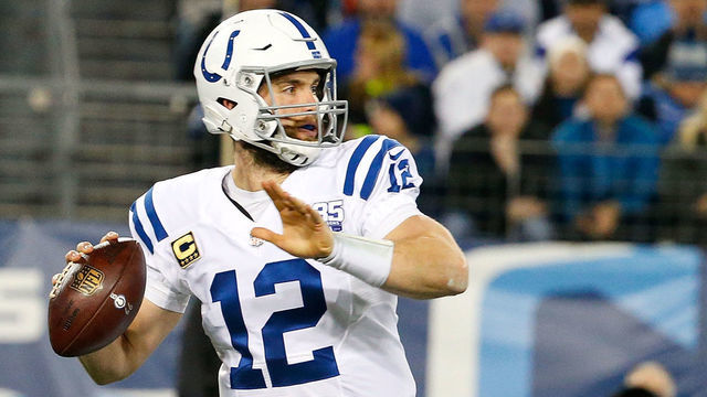 NASHVILLE, TN - DECEMBER 30: Quarterback Andrew Luck #12 of the Indianapolis Colts plays against the Tennessee Titans at Nissan Stadium on December 30, 2018 in Nashville, Tennessee.