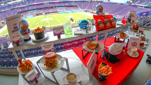 BLOOMINGTON, MN - JANUARY 30: A General View of the food available for Super Bowl LII on January 30, 2018, at US Bank Stadium in Minneapolis, MN.