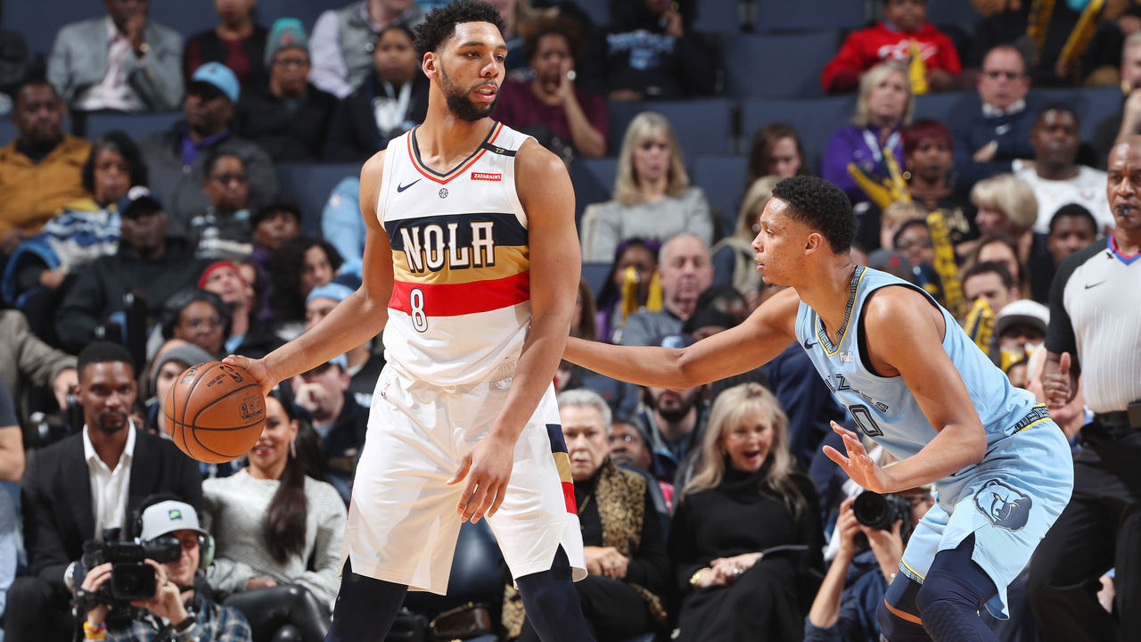MEMPHIS, TN - JANUARY 21: Jahlil Okafor #8 of the New Orleans Pelicans handles the ball during the game against the Memphis Grizzlies on January 21, 2019 at FedExForum in Memphis, Tennessee. Mandatory Copyright Notice: Copyright 2019 NBAE