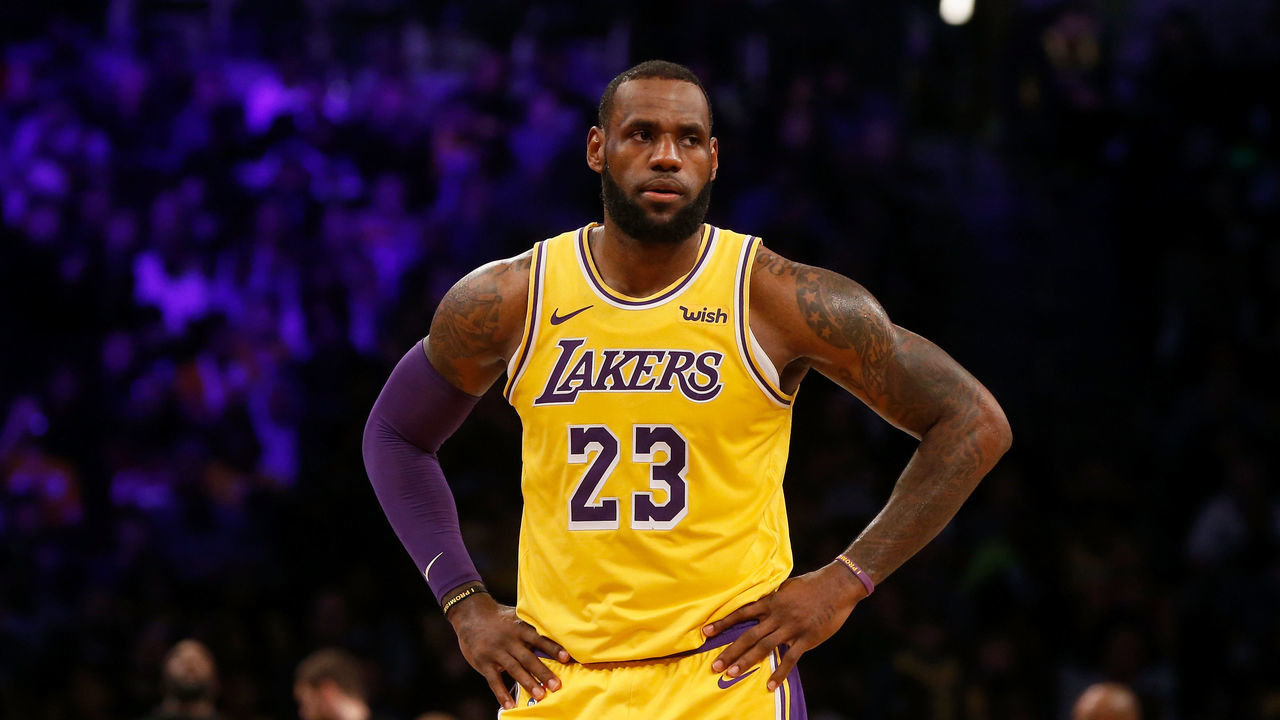 BROOKLYN, NY - DECEMBER 18: (NEW YORK DAILIES OUT) LeBron James #23 of the Los Angeles Lakers in action against the Brooklyn Nets at Barclays Center on December 18, 2018 in the Brooklyn borough of New York City. The Nets defeated the Lakers 115-110. NOTE TO USER: User expressly acknowledges and agrees that, by downloading and/or using this photograph, user is consenting to the terms and conditions of the Getty Images License Agreement.