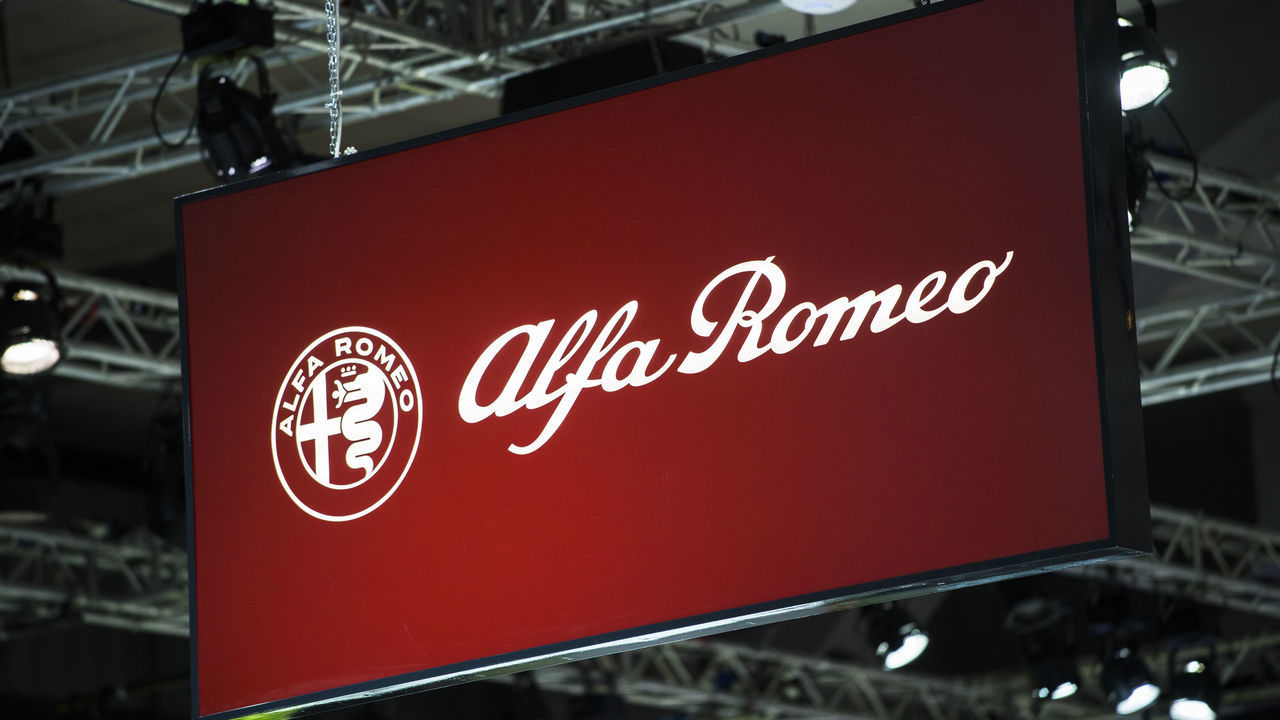 Illustration shows the logo of Alfa Romeo at the #WeAreMobility fair at the 97th edition of the Brussels Motor Show, at Brussels Expo, on Friday 18 January 2019, in Brussels. BELGA PHOTO DIRK WAEM