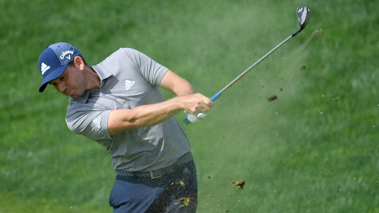 KING ABDULLAH ECONOMIC CITY, SAUDI ARABIA - FEBRUARY 02: Sergio Garcia of Spain in action during the third round of the Saudi International at the Royal Greens Golf & Country Club on February 02, 2019 in King Abdullah Economic City, Saudi Arabia.