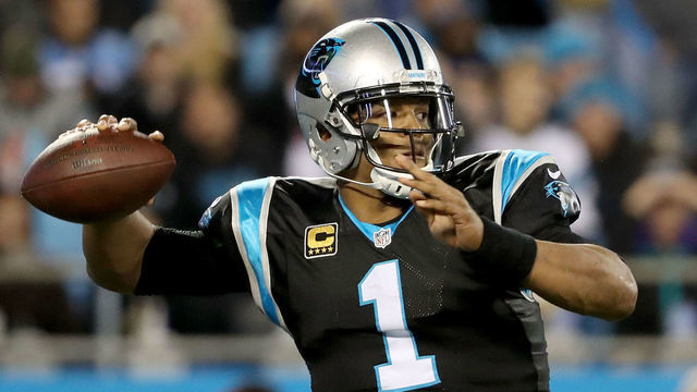 CHARLOTTE, NC - DECEMBER 17: Cam Newton #1 of the Carolina Panthers drops back to pass against the New Orleans Saints in the first quarter during their game at Bank of America Stadium on December 17, 2018 in Charlotte, North Carolina.