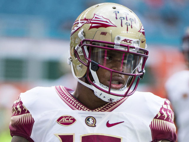 MIAMI GARDENS, FL - OCTOBER 06: Florida State Seminoles Quarterback Deondre Francois (12) on the field before the start of the college football game between the Florida State Seminoles and the University of Miami Hurricanes on October 6, 2018 at the Hard Rock Stadium in Miami Gardens, FL.