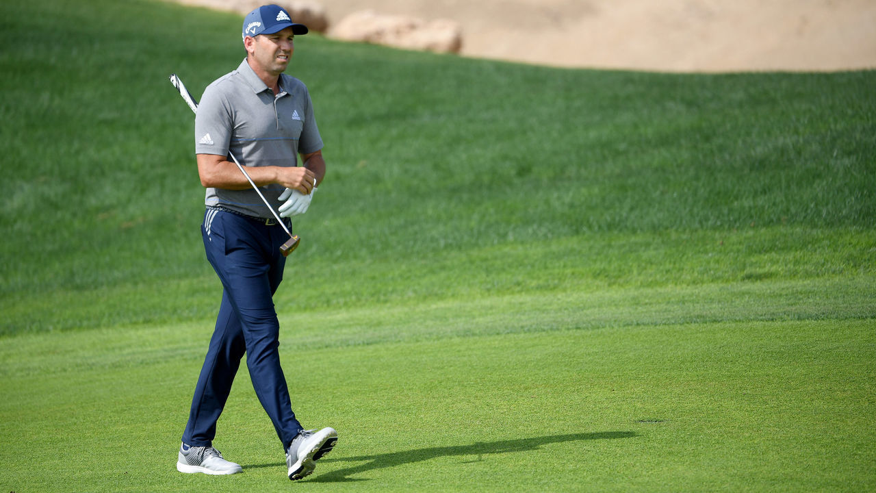 KING ABDULLAH ECONOMIC CITY, SAUDI ARABIA - FEBRUARY 02: Sergio Garcia of Spain in action during the third round of the Saudi International at the Royal Greens Golf & Country Club on February 02, 2019 in King Abdullah Economic City, Saudi Arabia.
