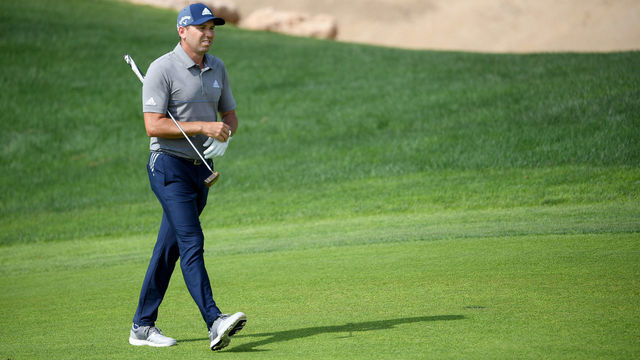 KING ABDULLAH ECONOMIC CITY, SAUDI ARABIA - FEBRUARY 02: Sergio Garcia of Spain in action during the third round of the Saudi International at the Royal Greens Golf & Country Club on February 02, 2019 in King Abdullah Economic City, Saudi Arabia.