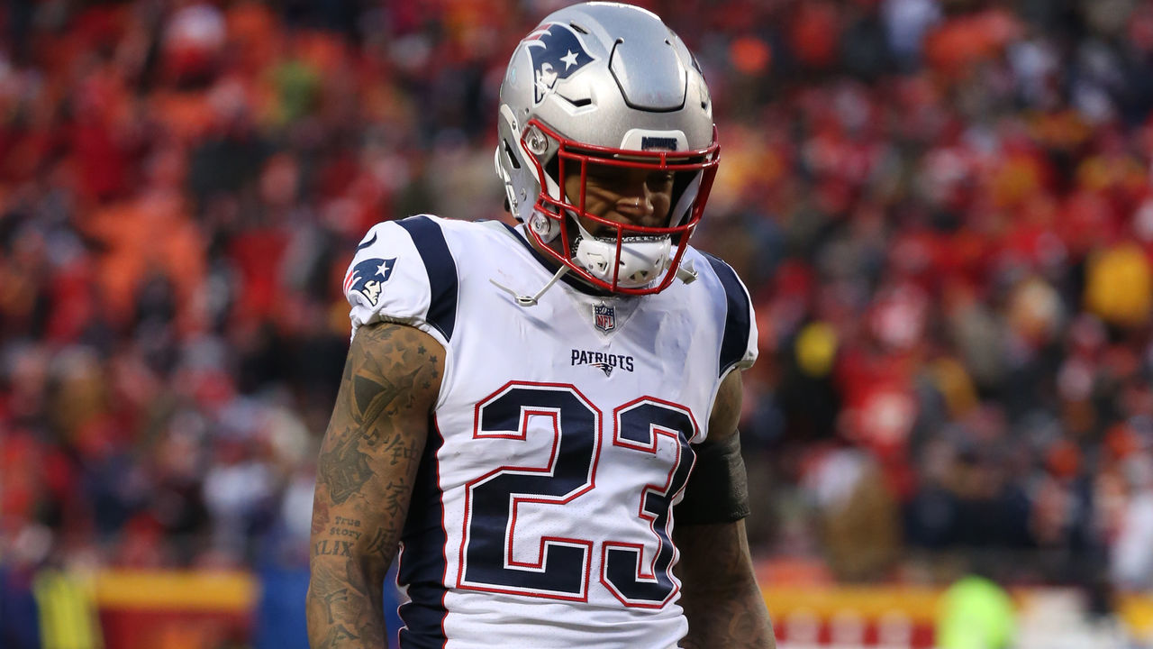 KANSAS CITY, MO - JANUARY 20: New England Patriots strong safety Patrick Chung (23) before the AFC Championship Game game between the New England Patriots and Kansas City Chiefs on January 20, 2019 at Arrowhead Stadium in Kansas City, MO.