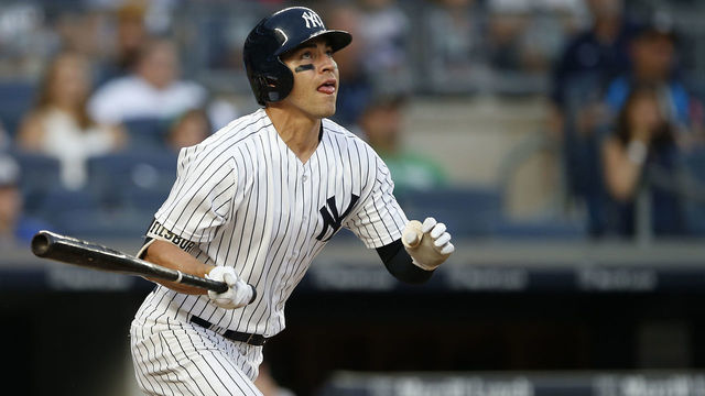 NEW YORK, NY - AUGUST 12: Jacoby Ellsbury #22 of the New York Yankees in action against the Boston Red Sox during a game at Yankee Stadium on August 12, 2017 in the Bronx borough of New York City.