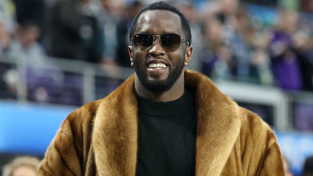 MINNEAPOLIS, MN - FEBRUARY 04: Rapper Sean 'Diddy' Combs looks on during warm-ups prior to Super Bowl LII between the New England Patriots and the Philadelphia Eagles at U.S. Bank Stadium on February 4, 2018 in Minneapolis, Minnesota.
