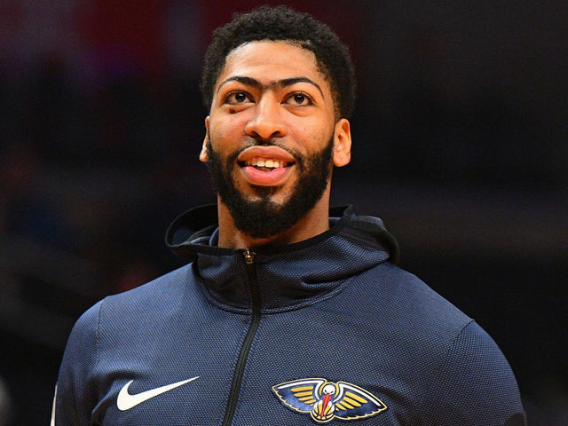 LOS ANGELES, CA - JANUARY 14: New Orleans Pelicans Forward Anthony Davis (23) looks on before a NBA game between the New Orleans Pelicans and the Los Angeles Clippers on January 14, 2019 at STAPLES Center in Los Angeles, CA.